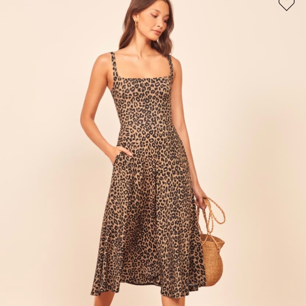 REFORMATION MARY DRESS COUGAR PRINT